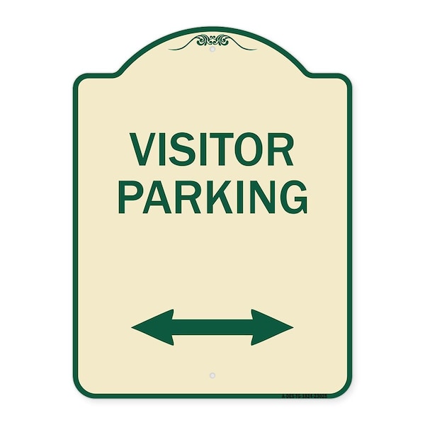 Reserved Parking Visitor Parking Heavy-Gauge Aluminum Architectural Sign, 24" x 18", TG-1824-23025